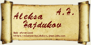 Aleksa Hajdukov vizit kartica